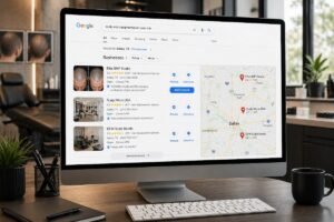 Google Business Profile local pack optimization for scalp micropigmentation studios showing SMP studio rankings in Google Maps and local search results